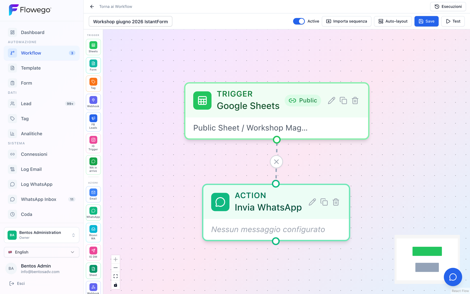 Flowego workflow canvas